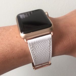 White Leather Apple Watch Band